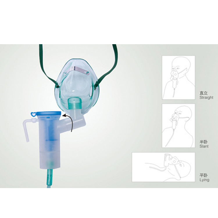 供应L型接头面罩 雾化器面罩 插入式氧浓度可调输氧面罩