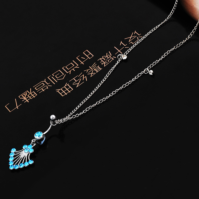 Occident fashion personality Belly Ring Waist chain Navel ring medical Stainless steel Anti allergy Sector Navel chain