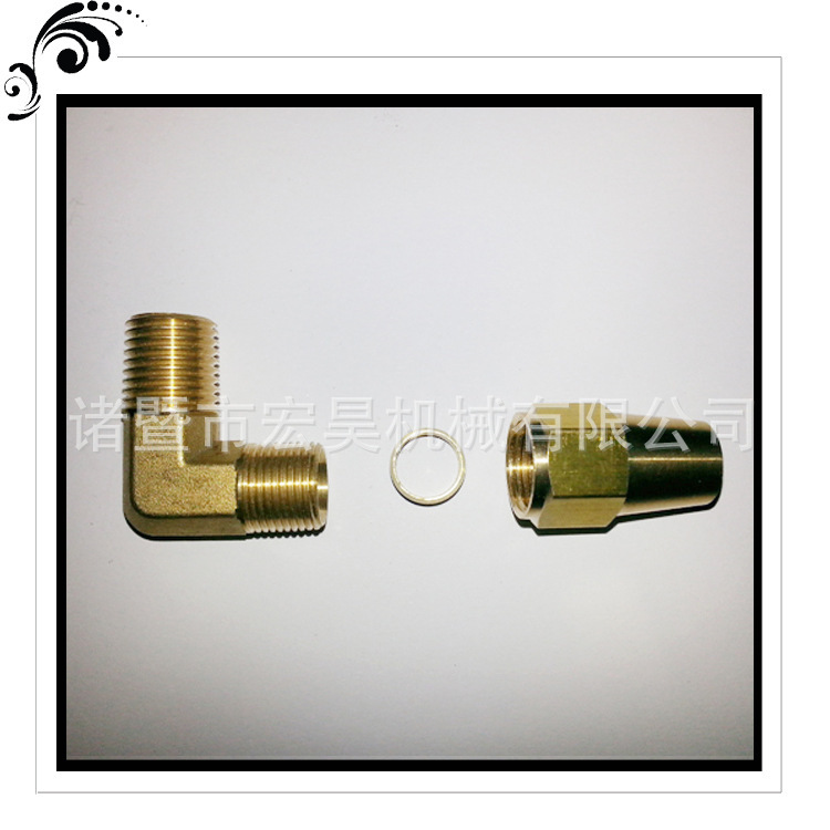 厂家供应五金铜配件铜弯头 螺纹卡套弯头 弯头卡套接头