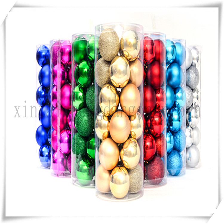 Navidad 6cm galvanoplastia BOLA DE Navidad barril PVC Navidad bola colorida 24 paquete escena árbol de Navidad decoraciones