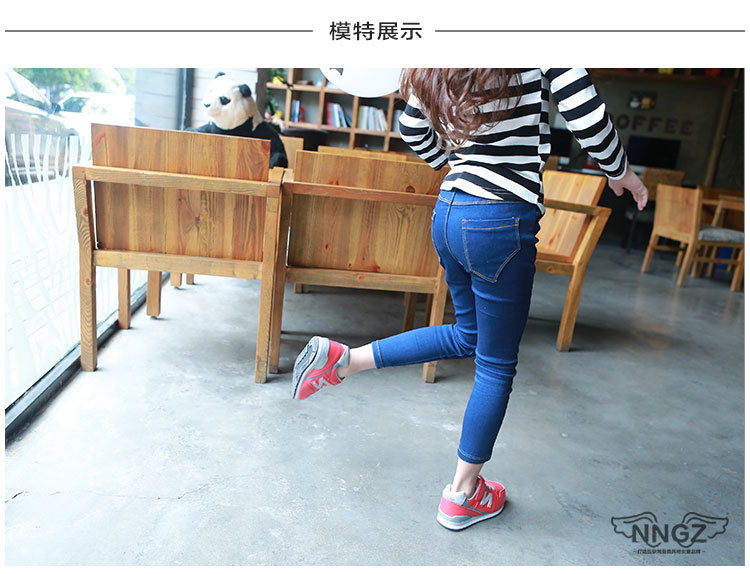 Pantalon fille jean slim en mélange - Ref 2062074 Image 6