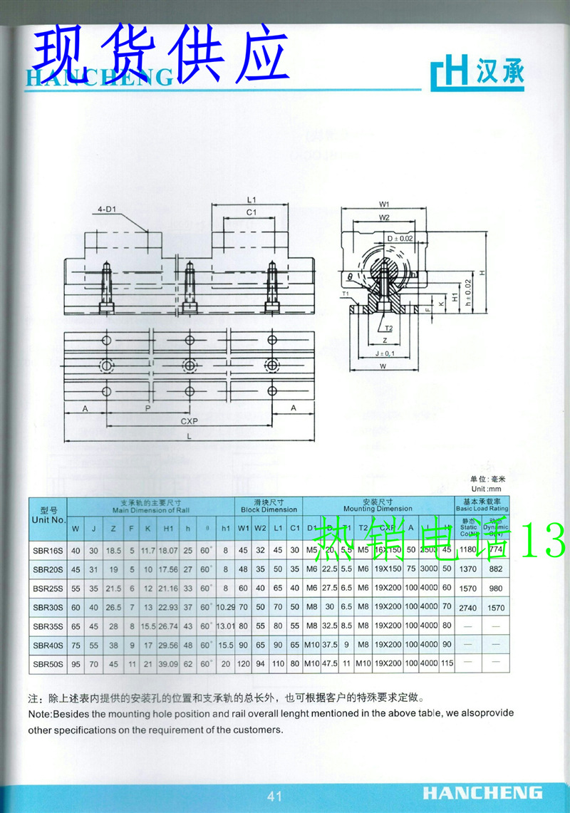 现货供应SBR20圆导轨 单轴心导轨 货源充足 当天发货