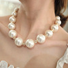 Classic necklace from pearl, universal chain handmade, Korean style