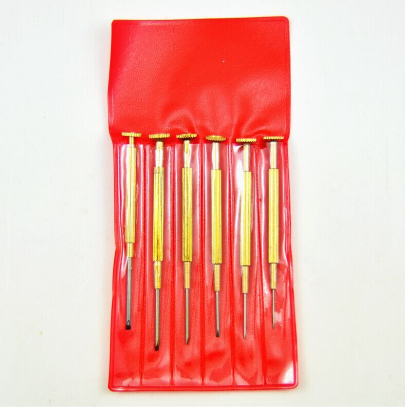 修表工具 小螺丝刀 螺丝批 起子 铜柄螺丝刀 (6支/套）