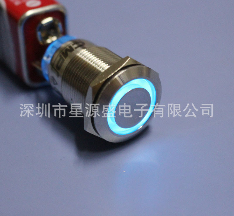 高品质19MM金属开关 不锈钢按钮开关 天使眼开关12V开关 汽车开关