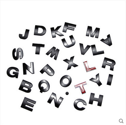 Solid metal car stickers car stickers with English letters personalized modified number stickers body displacement tail mark