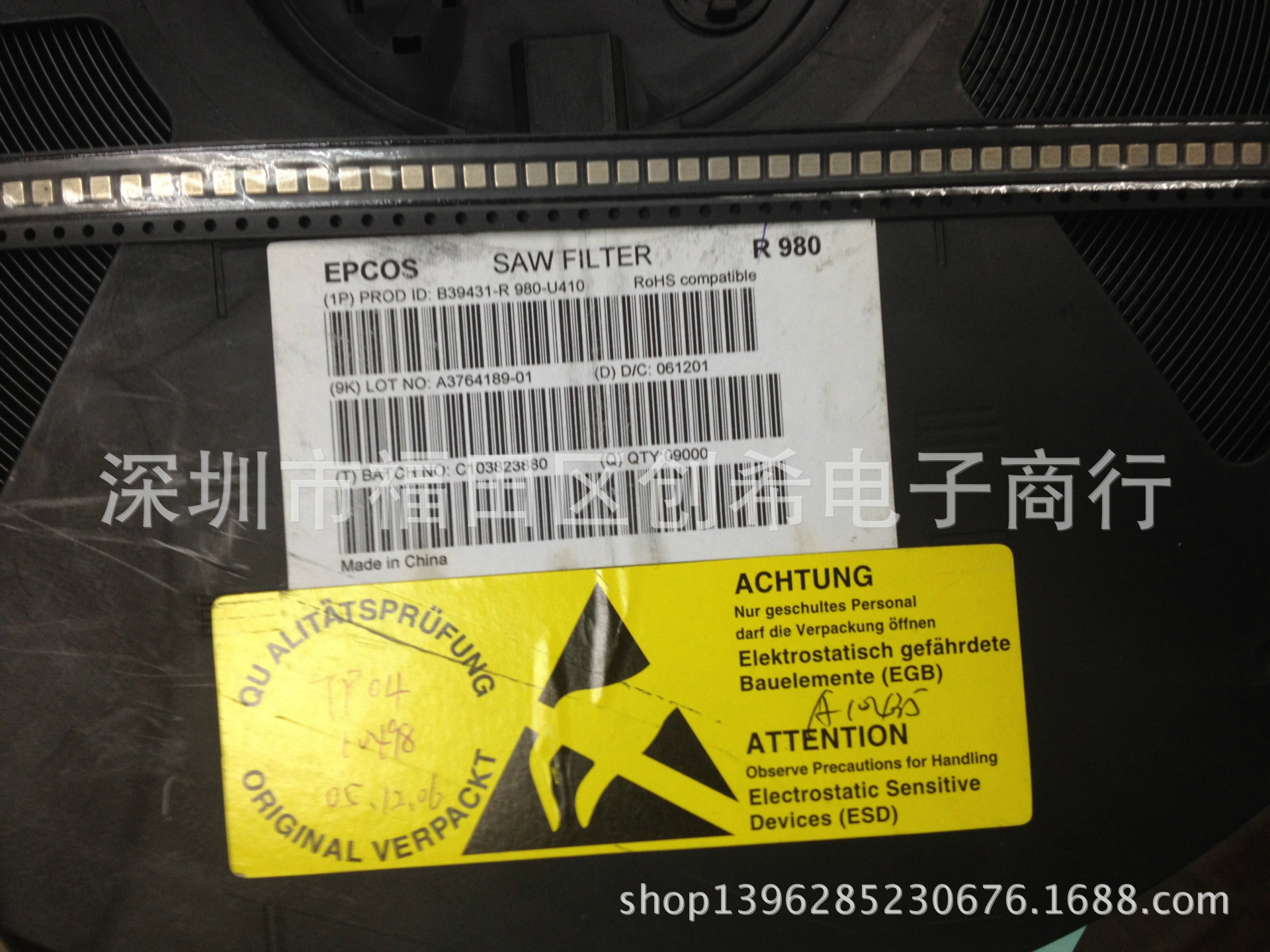 R980 声表晶振 B39431-R980-U410 EPC0S  980M  3*3  6脚谐振器