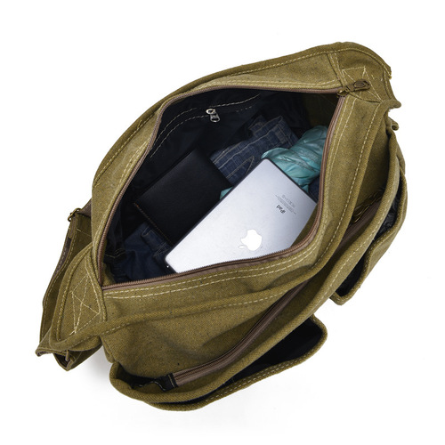 New Retro Canvas Men's Bag Large Single Shoulder Crossbody Bag Men's Bag Foreign Trade Export Large Tool Bag Manufacturer Bag