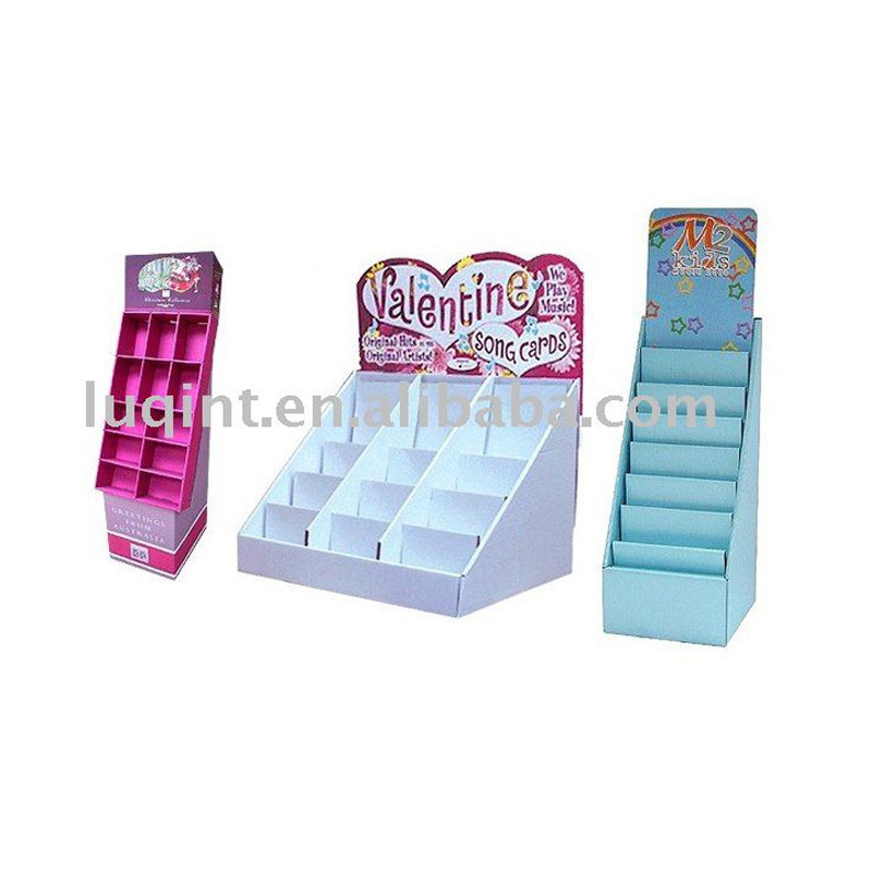 厂家定做卡片纸货架 超市落地明信片促销纸货架 落地纸堆头