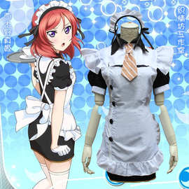 全员 Love Live! 九月SR系列 黑白女仆装cos动漫服饰 cosplay新款