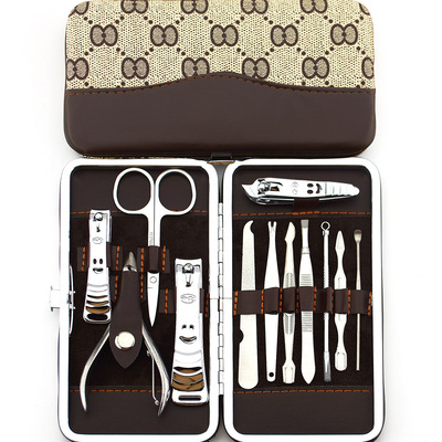 指甲鉗 12件套 笑臉指甲刀套裝 美甲修甲工具 8字花 指甲剪 B-13