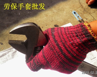 厂家直供  劳保手套 耐用的红花劳保手套尼龙材质|ru