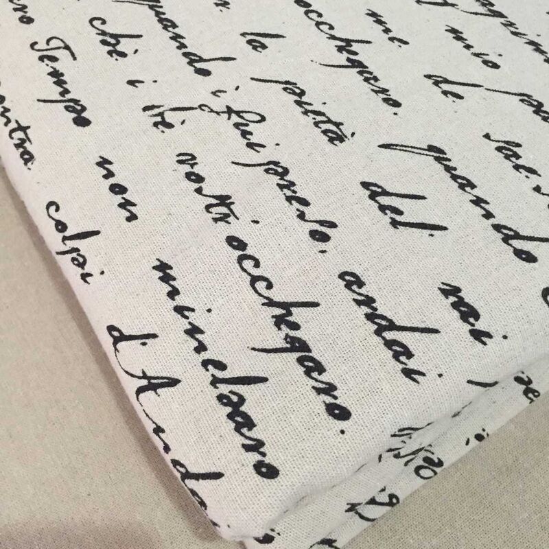 Linen Fabric Linen Printed French Letter Background Cloth Tablecloth Linen Fabric Linen Printed French Letter Background Cloth Tablecloth