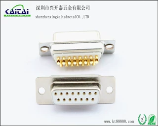 D-SUB  DB15PIN焊线式母头冲金全金3UDB15P二排母头白胶转换器