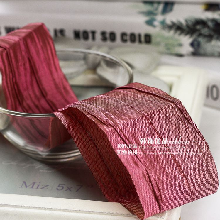 Impresión de la cinta arco regalo cuerda cinta plisada coreana accesorios de embalaje en stock al por mayor Corea del Sur cinta de poliéster