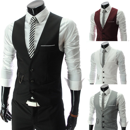 Aliexpress Ebay New Men's Cotton Polyester Blended Cardigan Vest Summer Adult Suit Vest Bulk Goods
