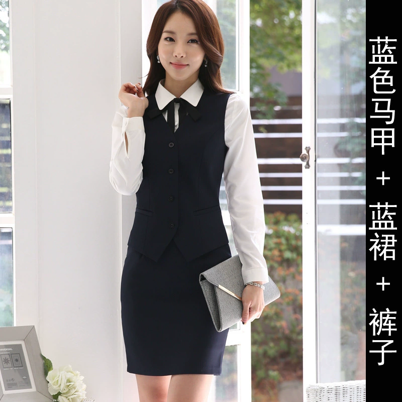 Осенний корейский костюм, жилет, брюки для работы, slim fit