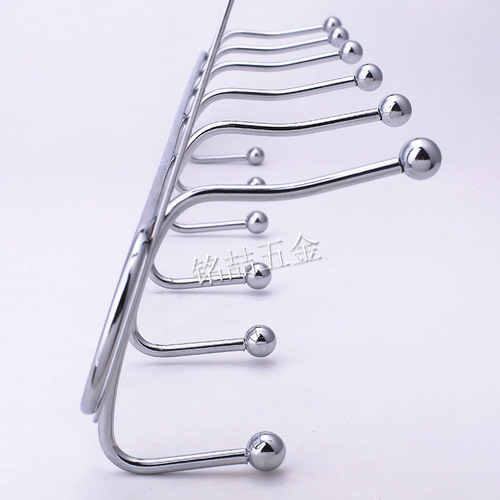 Mingzhe Seamless Door Back Hanger, Nail-Free Hook, ChuanChuan Series, Hongfeng Double Row Clothes Hanger with 6 Hooks, Door Back Rack