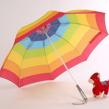 新款潮流圆点彩虹伞伞柄可发光 LED发光伞创意晴雨伞 活动道具伞
