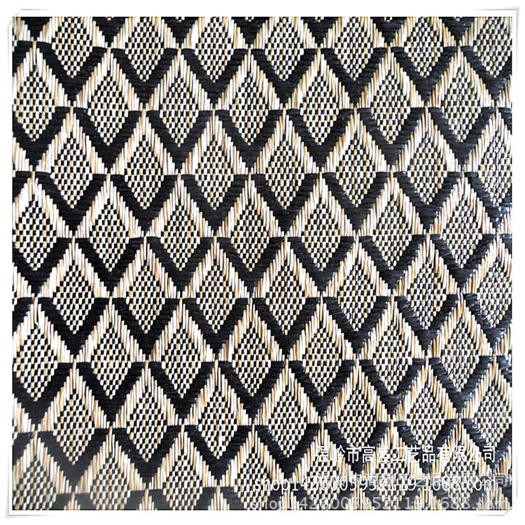 厂家供应工艺纸草布 V型PP纸草编织布 手袋帽子鞋面草编面料