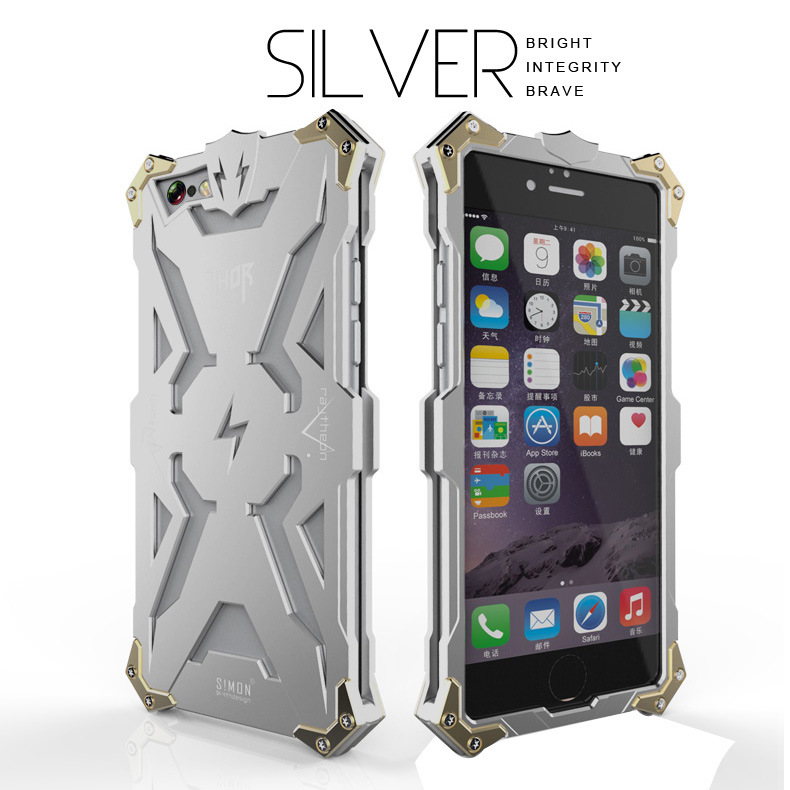 SIMON THOR Aviation Aluminum Alloy Shockproof Armor Metal Case Cover for Apple iPhone 6S Plus