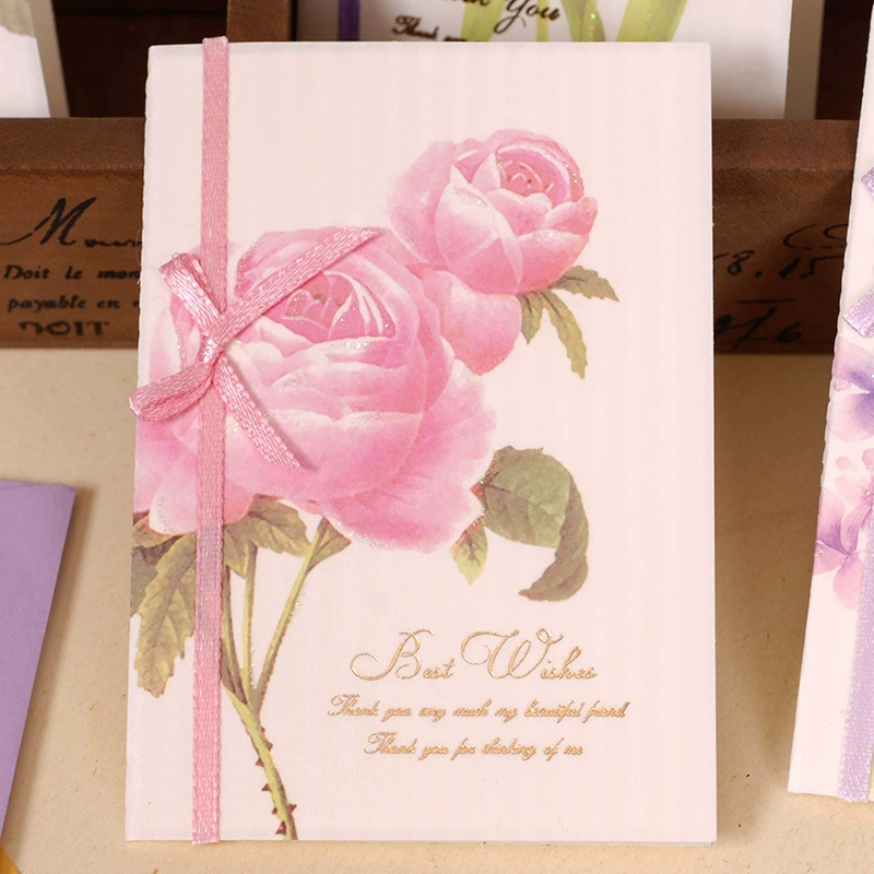 Yihe Nuo greeting card exquisite and elegant mini bow flower thank you card MINI-1402 hanging card