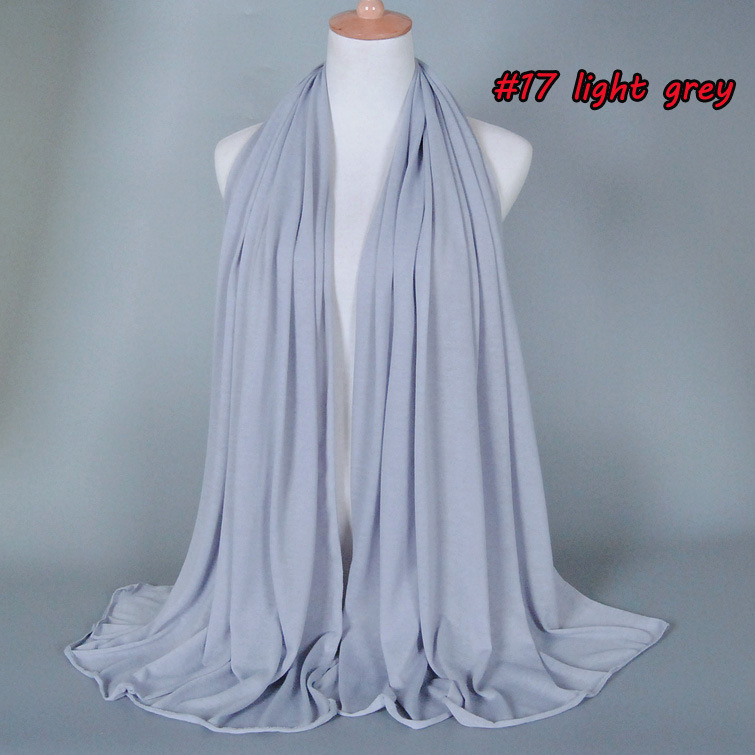 #17浅灰 新款民族风围巾单色汗布BS82