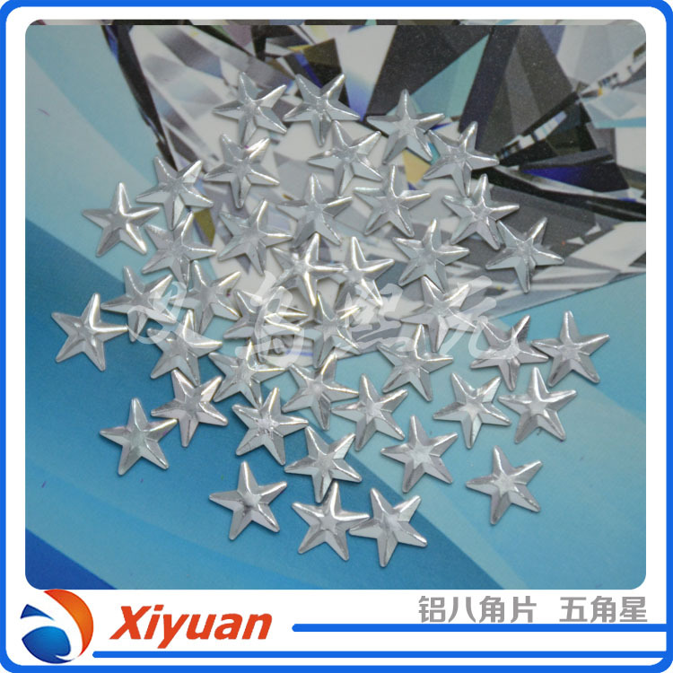 童装女装女鞋饰品烫钻 8*8银色五角星八角片烫图 服装辅料铝烫片