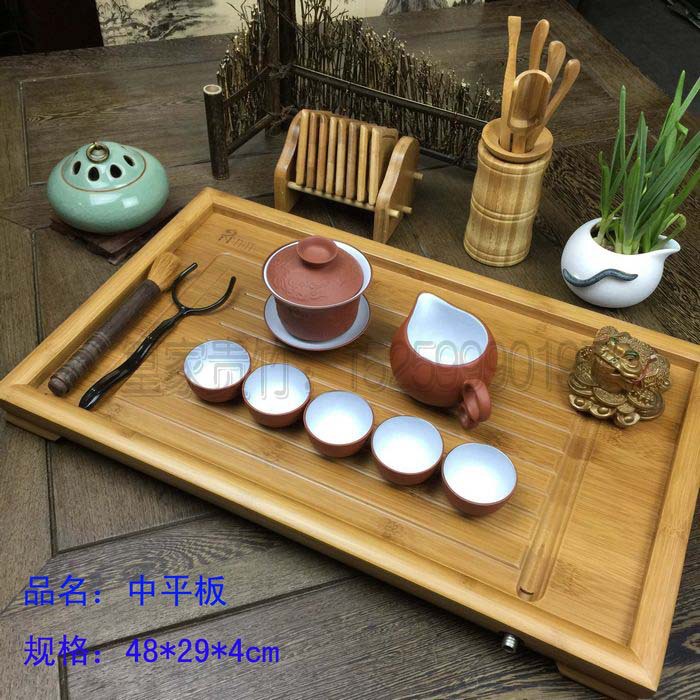 厂家供应竹茶具茶盘礼品家用长方形中号排水式茶几加工定制