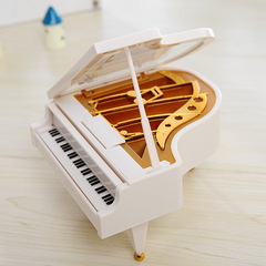 Mini Eight Music Instrument Piano Couple Gift White Music Box Decor for Friends and Lovers Birthday Gift