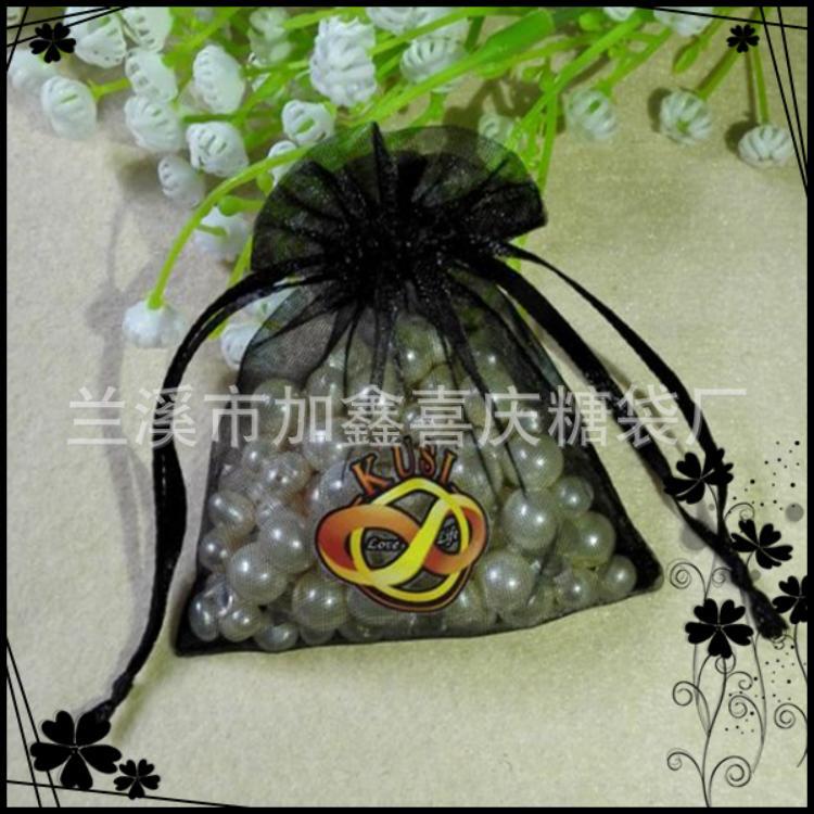 厂家直销8x10CM三色热转印珍珠纱袋 束口袋 喜糖袋 礼品包装袋