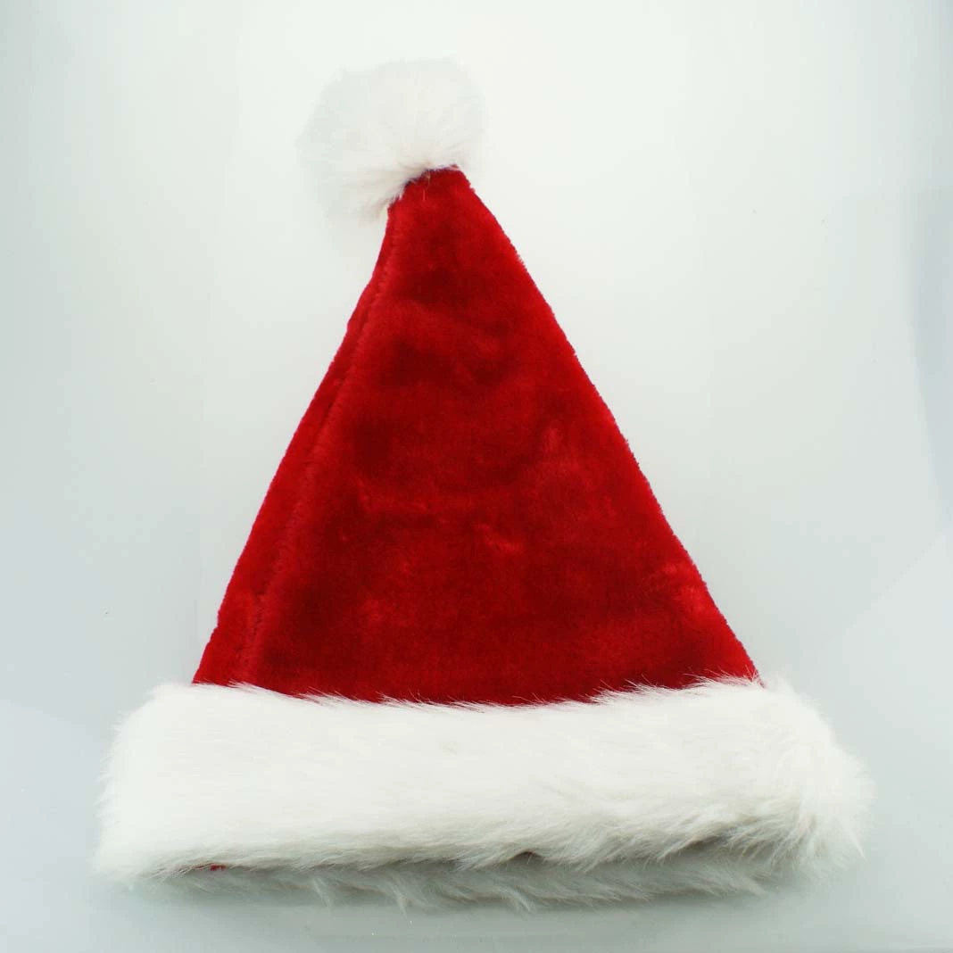 Spot Christmas gift high -end thickened red long plush Christmas hat Christmas team decorate Santa Claus hat