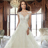 Summer and autumn new bride double shoulder Lace Wedding Dress