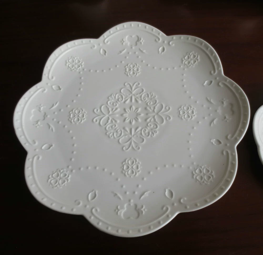 鸿远 Ceramic plate, butterfly lace plate, embossed disc without hollowing out