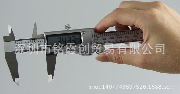 厂家直销 全金属卡尺 数显游标卡尺 做工 0-150mm 黑盒包装