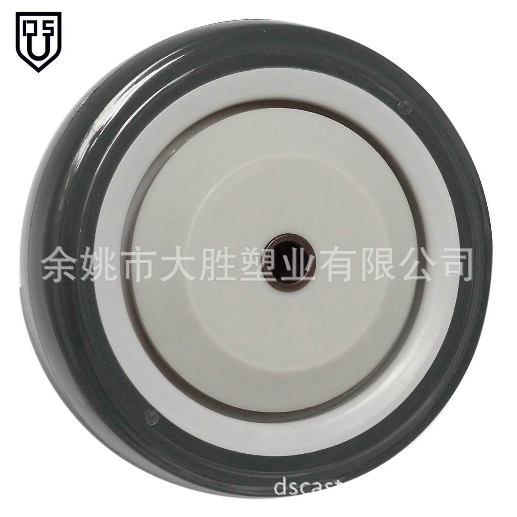 大胜直销4寸聚胺酯PU购物车轮子 超市手推轮单轮,高品质保两年