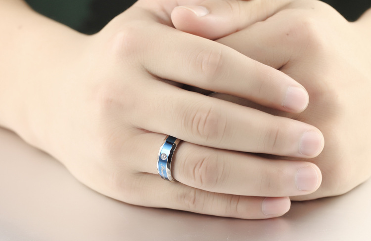 Korean version of Korean / Korean style Titanium steel Diamond Rings (Male 8) NHOP1613