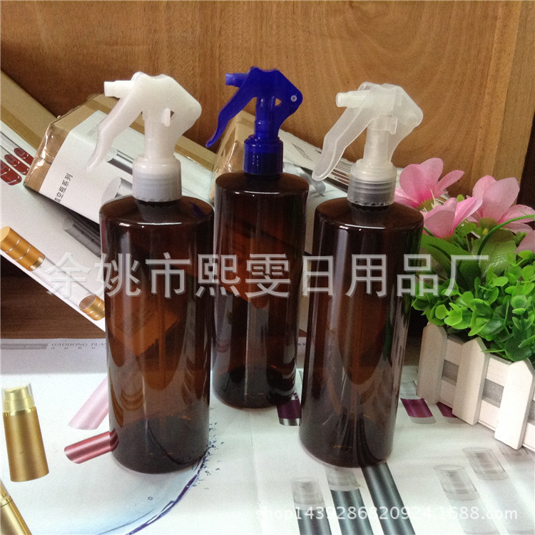 500ml平肩棕色 PET小老鼠喷枪瓶 化妆水喷雾瓶 喷花浇花