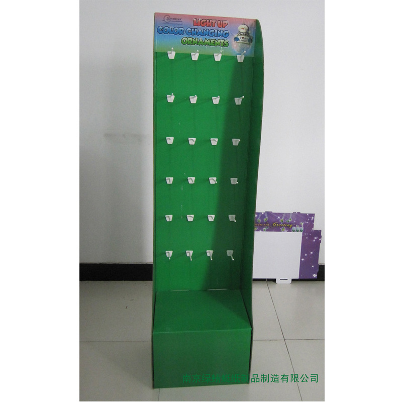 带挂钩纸展架 超市落地式纸货架 LED节能灯展示架定做