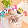 Cute silica gel handle stainless steel, fashionable cartoon spoon, coffee mixing stick, wholesale