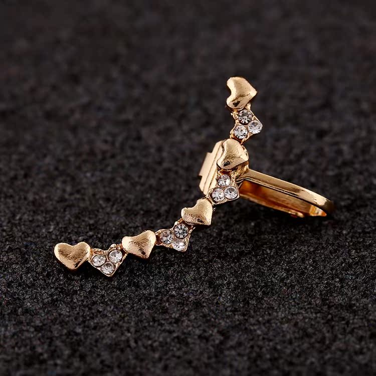 Fashion  Heart-shaped Crystal Ear Clips display picture 3