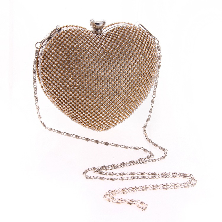 Female Bag With Diamond Heart Hand Holding Evening Party Bag display picture 13