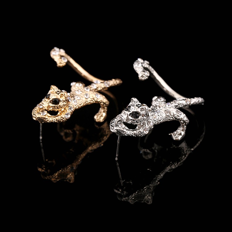 Boucles D&#39;oreilles En Alliage De Diamant Créatif Gecko display picture 1