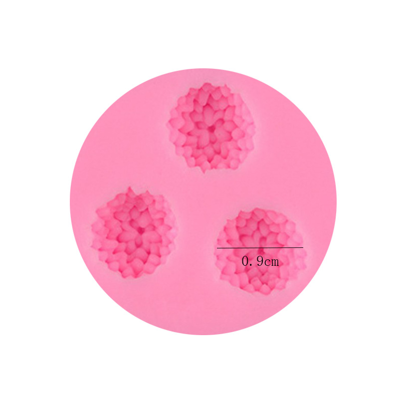 烘焙DIY蛋蕾丝糕工具 花蕊液态硅胶翻糖模具 三朵花造型