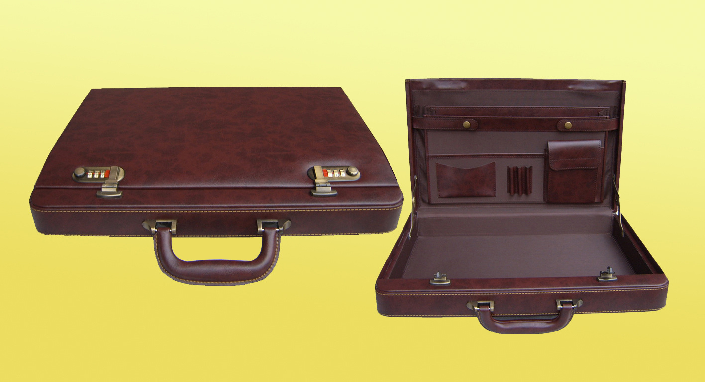 生产公文箱_pu皮质长条密码锁公文箱 高档时尚