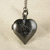 Retro black classic pocket watch heart shaped heart-shaped, wholesale