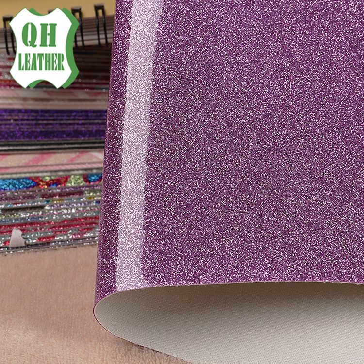 工厂直销欧美环保tpu水晶镜面闪粉格利特皮革鞋材箱包超纤革面料