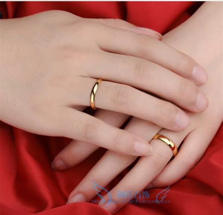 Brass ring, glossy accessory for men and women, does not fade, for beloved