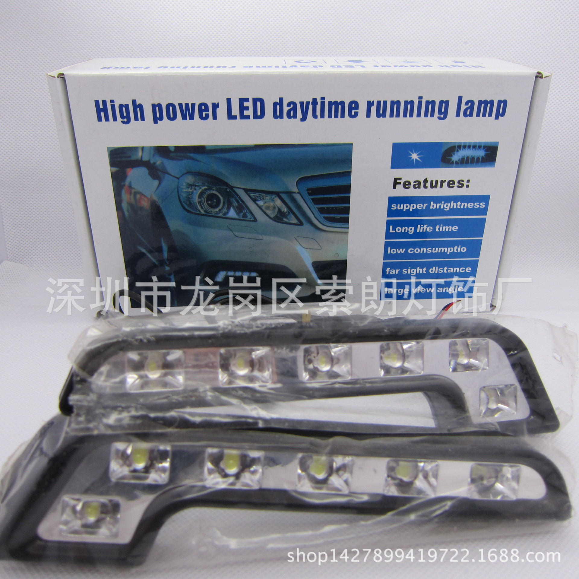 厂家直销7字型日行灯 led日行灯 L型日行灯 12LED汽车日间奔驰E级-阿里巴巴