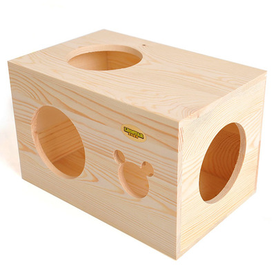 松木耐啃 蓝血宽敞超大龙猫木窝 豪华龙猫松鼠木屋房子|ms